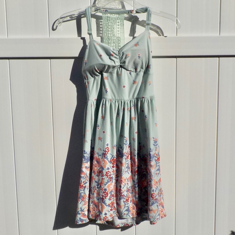 No Boundaries Floral Lace Razor Back Dress, Size XS